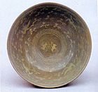 Celadon lidded bowl with inlaid dragon, fenghuang and peony design, Goryeo dynasty (National Treasure)