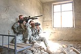 아프가니스탄에서 작전 중인 USA 육군 저격병과 저격보조병