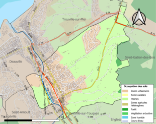 Kolorowa mapa przedstawiająca użytkowanie gruntów.