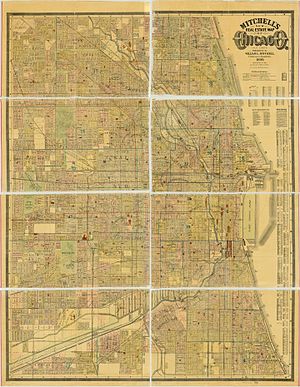 300px 1899 mitchell%27s new real estate map of chicago