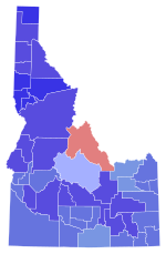 Tahun 1974 Idaho gubernur hasil pemilihan peta oleh county.svg