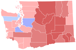 Results by county:
.mw-parser-output .legend{page-break-inside:avoid;break-inside:avoid-column}.mw-parser-output .legend-color{display:inline-block;min-width:1.25em;height:1.25em;line-height:1.25;margin:1px 0;text-align:center;border:1px solid black;background-color:transparent;color:black}.mw-parser-output .legend-text{}
Gorton
30-40%
40-50%
50-60%
60-70%
Cantwell
30-40%
40-50% 2000 US Senate election in Washington blanket primary.svg