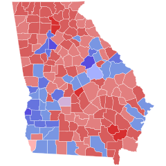 2002 Georgia gubernatorial election results map by county.svg