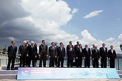 Southeast European leaders pose for a family photo during the SEECP Summit in Istanbul, Turkey 2010 Istanbul Summit SEECP - 1.jpg