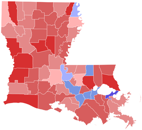 2010 United States Senate election in Louisiana results map by parish.svg
