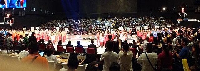 The parade of teams during the opening ceremonies of the 2014-15 PBA season at the Philippine Arena.