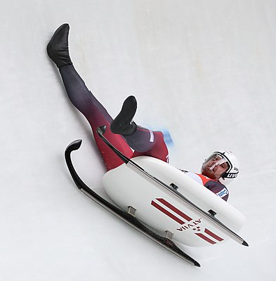 Men's World Cup race at the 2019/20 Luge World Cup in Innsbruck-Igls: Kristers Aparjods (Latvia)