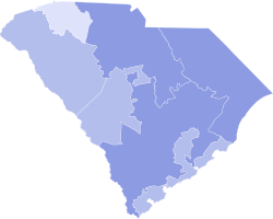 2020 South Carolina Democratic Presidential Primary election by congressional district.svg