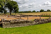 Remains of Birdoswald Roman Fort in Hadrian's Wall in the United Kingdom.