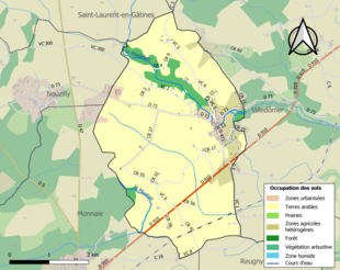 Barevná mapa znázorňující využití půdy.