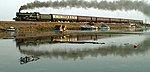 Tren histórico con locomotora de vapor, en Inglaterra