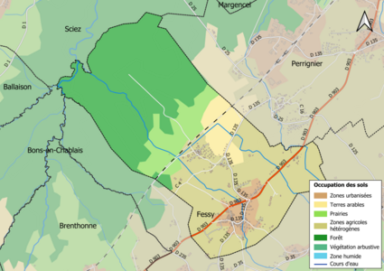 Mappa a colori che mostra l'uso del suolo.