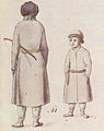 Kalsnavas draudzes novada Sausnējas muižas zemnieks ar dēlu (Broce)