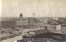 Labeled photograph of downtown Aberdeen, 1910.