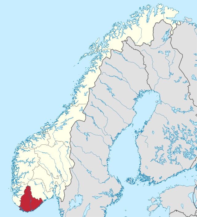 Agders beliggenhed i Norge