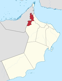 Al-Buraimin sijainti Omanin sulttaanikunnassa. (Kuvan aluejaon pohjakarttaa päivitettävä, vuonna 2011 maa jaettiin yhteensä 11 kuvernoraattiin).