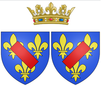 Armas de Louise Françoise de Bourbon, Légitimée de France (conhecida como a Duquesa de Bourbon) como Princesa de Condé.png