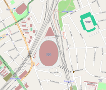 Map of Arsenal's old and new stadiums in relation to Arsenal tube station Ashburton Grove.svg