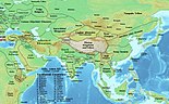 L'Asia nel 1200, col Sultanato ghuride e i suoi vicini