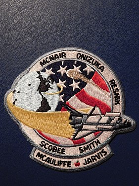 Embroidered patch from the challenger mission STS-51-L - We will always remember you.
