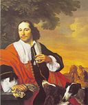 Bartholomeus van der Helst - Portrét muže se svými psy. Jpg
