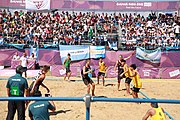 Deutsch: Beachhandball bei den Olympischen Jugendspielen 2018; Tag 3, 9. Oktober 2018; Jungs, Vorrunde, Gruppe A - Ungarn-Thailand 2:1 English: Beach handball at the 2018 Summer Youth Olympics at 9 October 2018 – Girls Preliminary Round Group A‎ – Hungary-Thailand 2:1