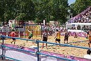 Deutsch: Beachhandball bei den Olympischen Jugendspielen 2018; Tag 3, 9. Oktober 2018; Jungs, Vorrunde, Gruppe A - Ungarn-Thailand 2:1 English: Beach handball at the 2018 Summer Youth Olympics at 9 October 2018 – Girls Preliminary Round Group A‎ – Hungary-Thailand 2:1