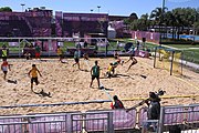 Deutsch: Beachhandball bei den Olympischen Jugendspielen 2018; Tag 4, 10. Oktober 2018; Jungs, Vorrunde, Gruppe B - Portugal-Paraguay 2:0 English: Beach handball at the 2018 Summer Youth Olympics at 10 October 2018 – Boys Preliminary Round Group B – Portugal-Paraguay 2:0