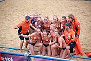 Deutsch: Beachhandball bei den Olympischen Jugendspielen 2018; Tag 5, 10. November 2018; Mädchen, Hauptrunde - Kroatien-Niederlande 1:2 English: Beach handball at the 2018 Summer Youth Olympics at 11 October 2018 – Girls Main Round – Croatia-Netherlands 1:2