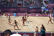 Deutsch: Beachhandball bei den Olympischen Jugendspielen 2018; Tag 4, 10. Oktober 2018; Mädchen, Vorrunde, Gruppe A - Ungarn-Chinese Taipei (Taiwan) 2:0 English: Beach handball at the 2018 Summer Youth Olympics at 10 October 2018 – Girls Preliminary Round Group A‎ – Hungary-Chinese Taipei 2:0