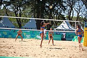 Deutsch: Beachvolleyball bei den Olympischen Jugendspielen 2018; Tag 8, 14. Oktober 2018; Mädchen, Achtelfinale – Mexiko-China 0:2 (15–21/16–21) English: Beach volleyball at the 2018 Summer Youth Olympics at 14 October 2018 – Girls Round of 16 – Mexico-China 0:2 (15–21/16–21)