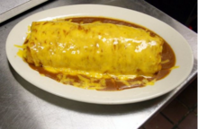 A wet burrito, said to have originated in Grand Rapids Beltline Bar World Famous Wet Burrito.png