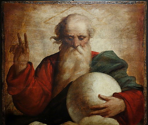 Benediction of God the Father by Luca Cambiaso, c. 1565, oil on wood - Museo Diocesano (Genoa) - DSC01566