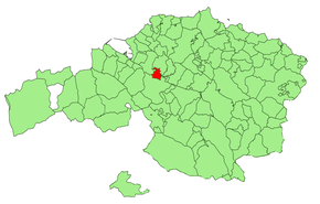 Localização do município de Sondica na Biscaia