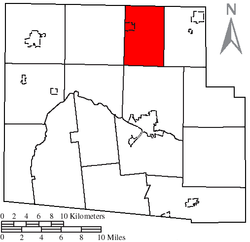 Location of Blanchard Township, Hardin County, Ohio