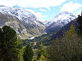 Val Forno, Blick zum Muretto-Pass von oberhalb des Lägh da Cavloc