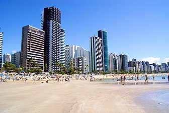 Het strand praia Boa Viagem in Recife