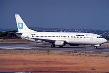 Boeing 737-400 at Faro Airport in 1992