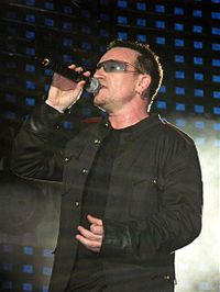 Bono of the band U2 was part of the Band Aid 20 collective, who recorded the best-selling single of 2004, "Do They Know It's Christmas?". The song spent four weeks at the top of the chart from 11 December 2004. Bono honolulu.jpg