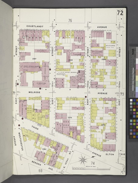 File:Bronx, V. 9, Plate No. 72 (Map bounded by Courtlandt Ave., E. 153rd St., Bergen Ave., E. 150th St.) NYPL1990872.tiff