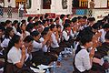 Image 8A group of Buddhist worshipers at Shwedagon Pagoda, an important religious site for Burmese Buddhists (from Culture of Myanmar)