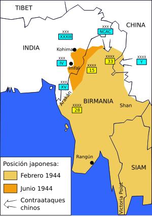 Japonci postupují směrem k Imphalu a Kohimě, 1944