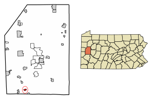 Butler County Pennsylvania Beépített és be nem épített területek a Mars Highlighted.svg