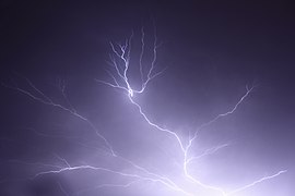 Cloud-to-cloud lightning, Albury, Australia