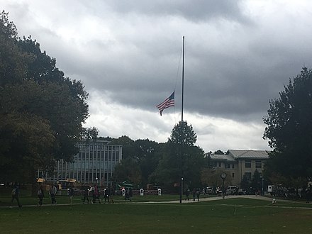 Carnegie Mellon University lowered the American flag to half-staff to mourn the victims.