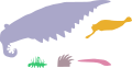 Cambrian beasties to scale.svg