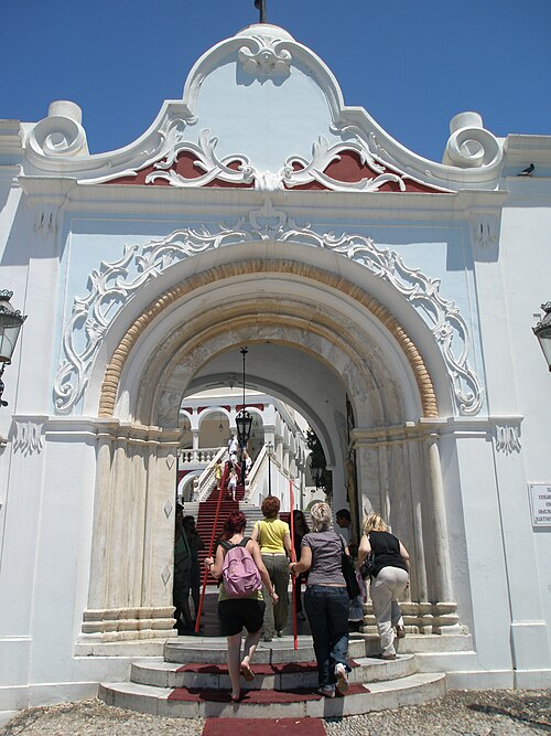 The entrance of the church