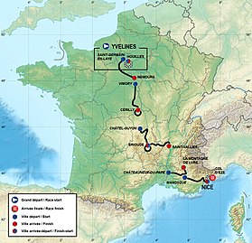 Map Paris – Nice 2013