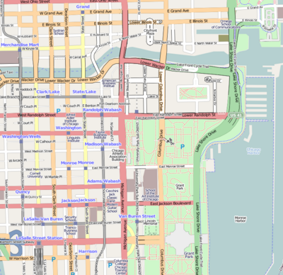 Location map USA Chicago Downtown