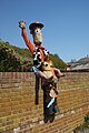 A homemade scarecrow, seen outside the village hall in Chillerton for the Chillerton & Gatcombe Scarecrow Festival 2011, on the Isle of Wight.